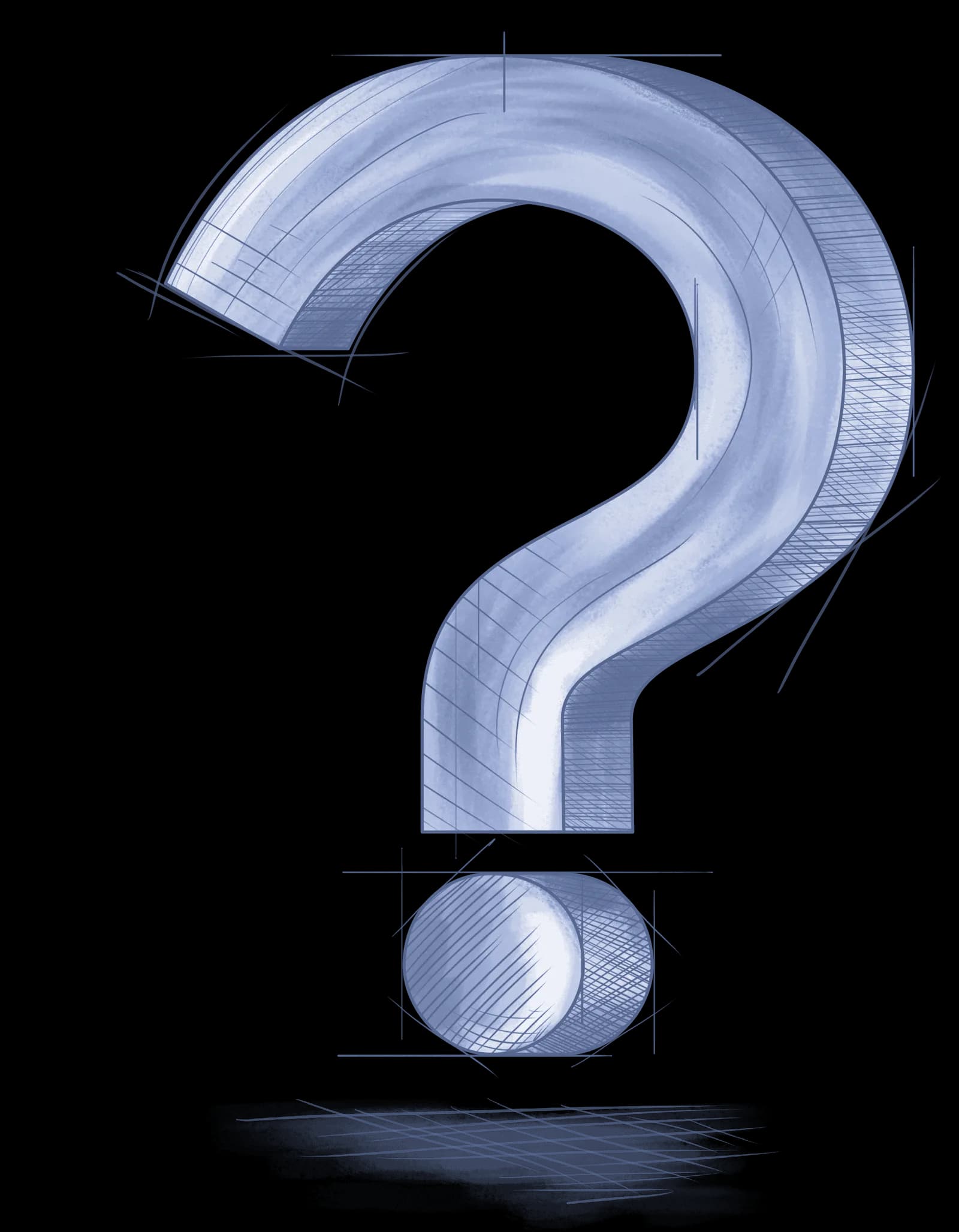 Question mark illustration for the Agile Growth Hackers frequently asked questions page