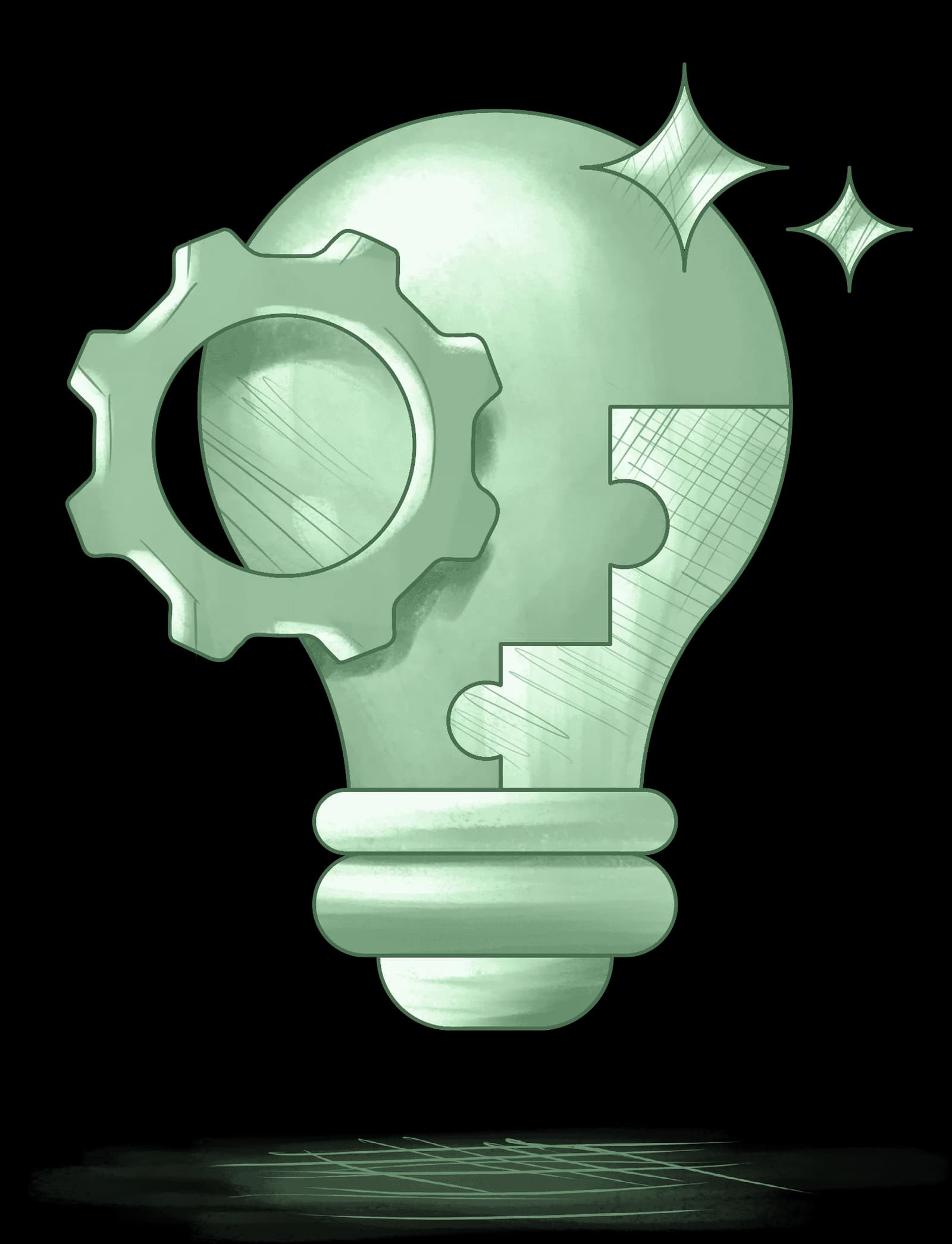 Illustration of creative strategy: angle research, messaging frameworks, and concept testing