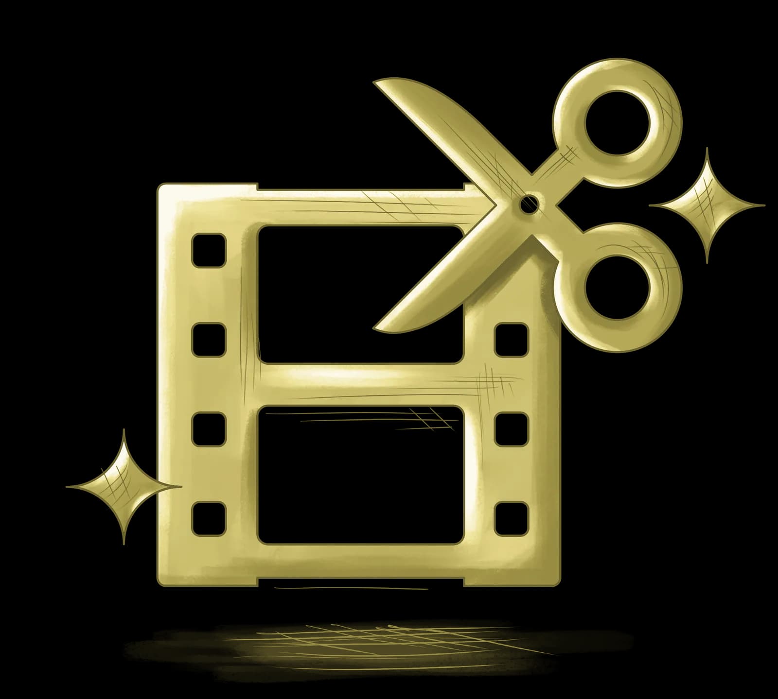 Illustration of video editing and post-production: cuts, captions, motion graphics, and platform-native edits
